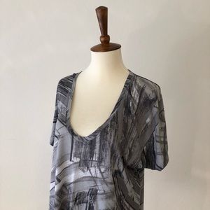 BCBGMAXAZRIA Brush Stroke Patterned Shirt